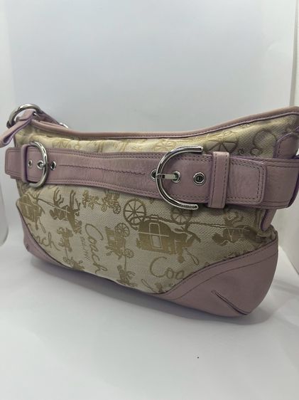 Coach Hamptons Scribble Demi Bag สีชมพู แท้100 💯  ปี 2010💗 รูปที่ 11