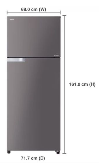 ตู้เย็น 2 ประตู TOSHIBA  ขนาด 12.8 คิว สีเทา