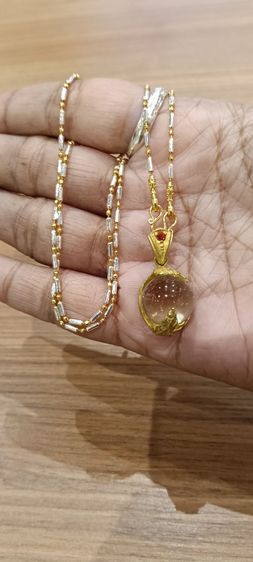 สร้อยคอไม่ลอกไม่ดำใส่ติดตัวยาว 18 นิ้วเหนือล่องนม รูปที่ 3