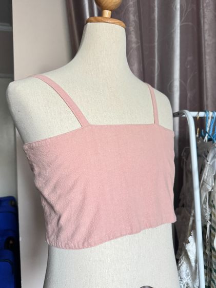 สายเดี่ยวผ้าฝ้ายสี flamingo ผูกหลังแซ่บ ค่าส่ง 20 รูปที่ 4