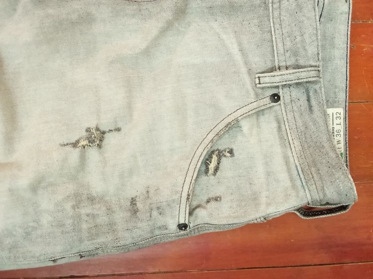 🇮🇹 Diesel Krooley – Distressed Grey Denim Carrot Fit ของแท้ Made in Italy  รูปที่ 3