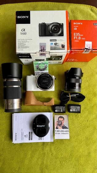 กล้องมิลเลอร์เลส ไม่กันน้ำ Sony A5100 E16-50 E55-210 E35 F1.8