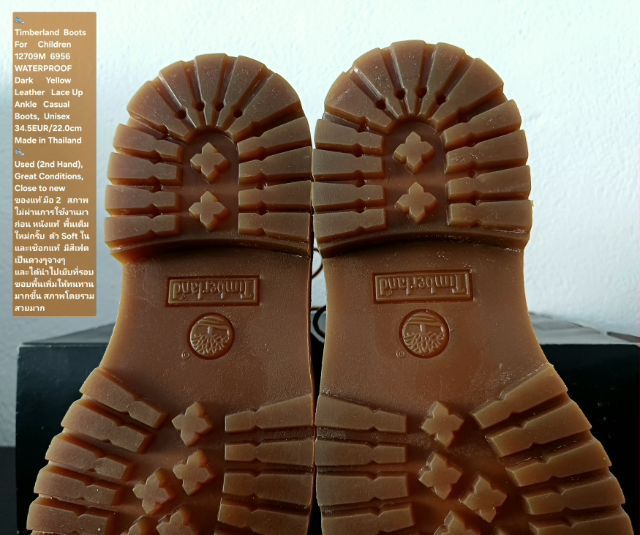 Timberland Boots For Children, Unisex 2.5US 34.5EU(22.0cm) ของแท้ มือ 2 สภาพไม่ผ่านการใช้งานมาก่อน,รองเท้า Timberland หนังแท้ พื้นเต็มสวยมาก รูปที่ 11