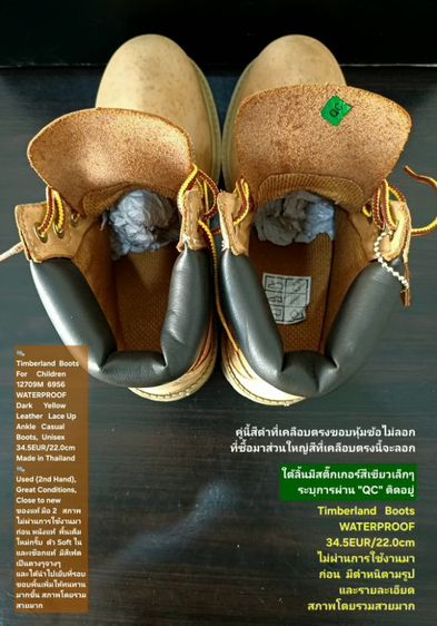 Timberland Boots For Children, Unisex 2.5US 34.5EU(22.0cm) ของแท้ มือ 2 สภาพไม่ผ่านการใช้งานมาก่อน,รองเท้า Timberland หนังแท้ พื้นเต็มสวยมาก รูปที่ 16