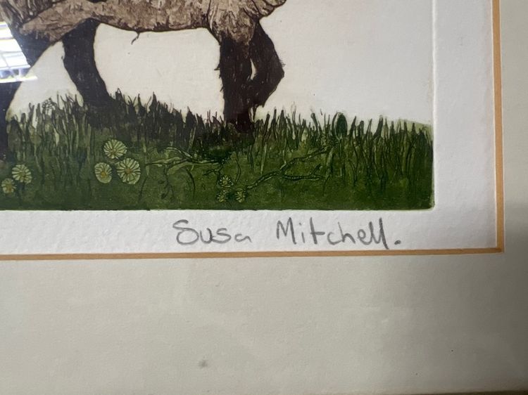 ภาพพิมพ์  ผลงาน “Suffolk Lambs” ศิลปิน Susan Mitchell รูปที่ 4