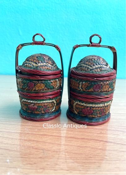 ตะกร้าจีนจิ๋ว โบราณเก่าสะสมS3 รูปที่ 9