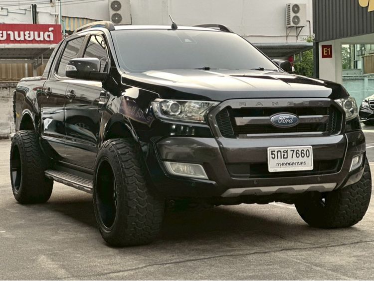Ford Ranger 2017 2.2 Wildtrak 4WD Pickup ดีเซล ไม่ติดแก๊ส เกียร์อัตโนมัติ ดำ รูปที่ 3