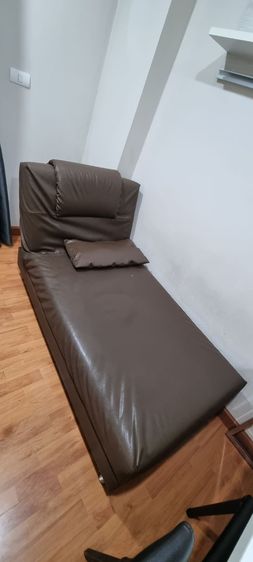 น้ำตาล หนัง 1 ที่นั่ง sofa bed