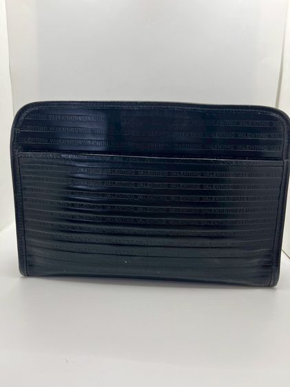 Mario Valentino Monogram Leather Clutch กระเป๋า คลัตช์ ถือ  สีดํา แท้ 100💯 รูปที่ 3