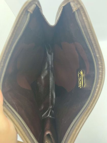 Mario Valentino Monogram Leather Clutch กระเป๋าคลัตช์ ถือ สีน้ําตาล แท้ 100💯 รูปที่ 5