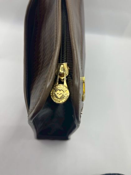 Mario Valentino Monogram Leather Clutch กระเป๋าคลัตช์ ถือ สีน้ําตาล แท้ 100💯 รูปที่ 6