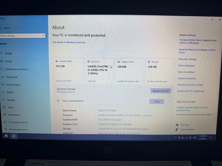 HP Elitebook 820 G3 Ram16 SSD256 มือสอง นัดรับเดอะมอล์ท่าพระ หรือใกล้เคียง รูปที่ 2