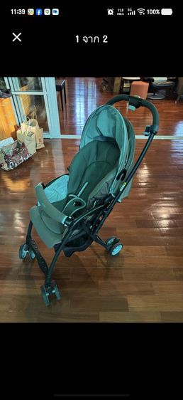 ขาย รถเข็นเด็กมือสอง ยี่ห้อ Aprica ของแท้ ล้อใหญ่ หมุนได้2ทิศทาง รูปที่ 2