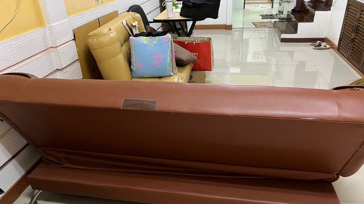 โซฟาหนังสีน้ำตาล รูปที่ 3