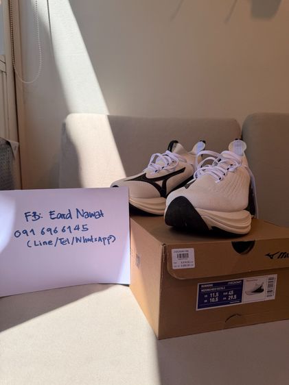 รองเท้าวิ่ง ผู้ชาย ขาว Mizuno Neo Vista 2 Orgimami 11.5 US สภาพดีมาก ใส่ครั้งเดียว