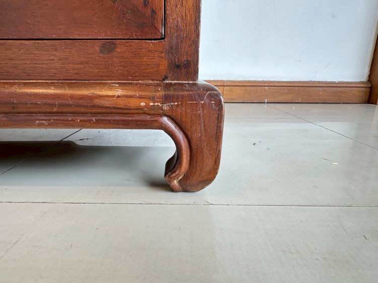 ตู้คอนโซล สไตล์วินเทจ 2 บานเปิด 6 ลิ้นชัก มือจับทองเหลือง ท็อปและโครงขาไม้จริงผสมไม้ MDF สีน้ำตาลแดง รูปที่ 18