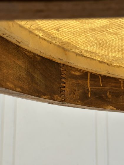 โต๊ะทานอาหาร ท็อปหินแกรนิตทรงกลม มีถาดเสริมหมุนได้ โครงไม้สนประสานสีน้ำตาลเข้ม รูปที่ 13