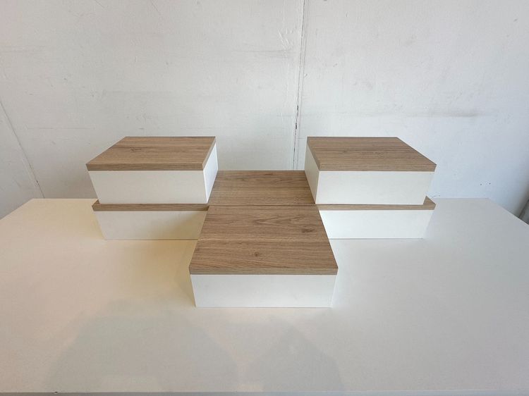 ตู้ลิ้นชัก ตู้พระ ท็อปสีบีช (แยกได้) 6 ลิ้นชัก โครงไม้ MDF สีขาว รูปที่ 8