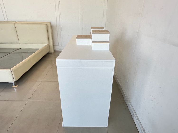 ตู้ลิ้นชัก ตู้พระ ท็อปสีบีช (แยกได้) 6 ลิ้นชัก โครงไม้ MDF สีขาว รูปที่ 6