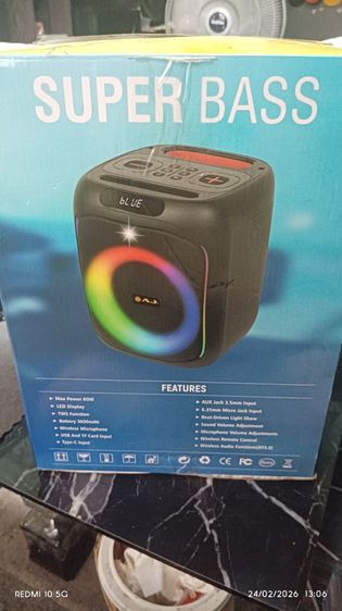 ใช้ครั้งเดียว AJ ลำโพงบลูทูธ รุ่น X-65  ลำโพงบลูทูธคาราโอเกะ 60 วัตต์เเท้ มีไฟ LED แถมไมค์ลอย อุปกรณ์ครบชุด  รูปที่ 3