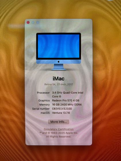 iMac 27" 2017 i5 + Keyboard (Eng only) รูปที่ 2