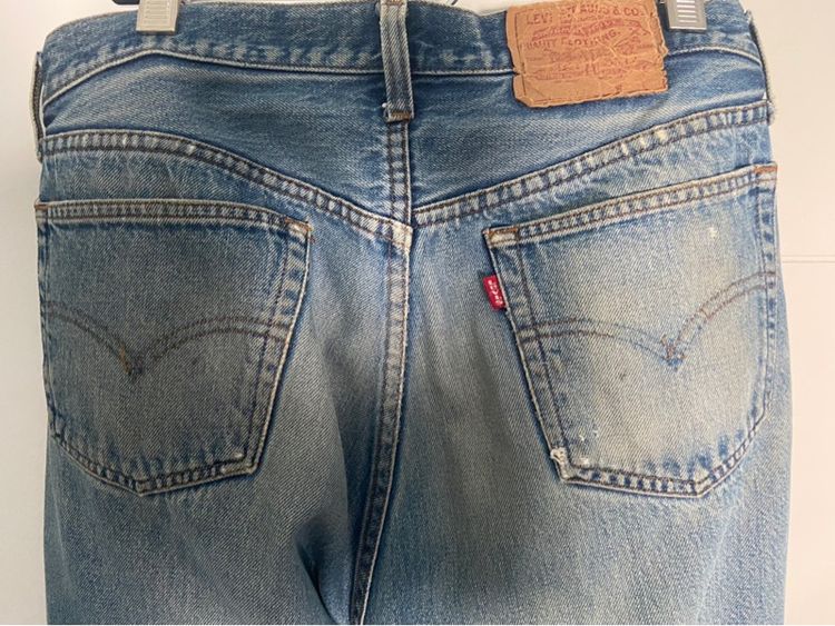 กางเกงยีนส์ Vintage Levis 501 ริมเเดง กระดุม 555 ปี 90s รูปที่ 7
