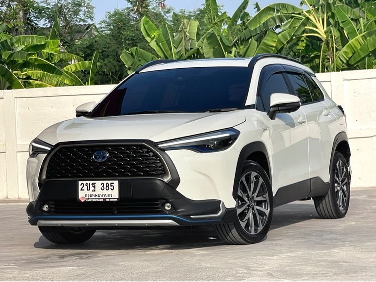 รถ Toyota Corolla Cross 1.8 Hybrid Premium Safety สี ขาว