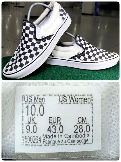 รองเท้า💥VANS Slip - On💥ของแท้‼️ลายสก็อต สีขาว - ดำ สวยๆ เดิม สภาพดี💥ไซร์ 43 รูปที่ 14