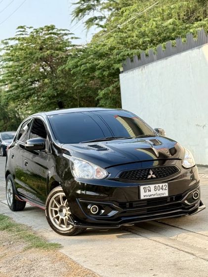 Mitsubishi Mirage 2017 1.2 GLX Sedan เบนซิน ไม่ติดแก๊ส เกียร์ธรรมดา ดำ รูปที่ 2