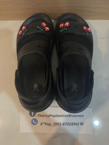 PLAYBOYรองเท้าแตะหัวโตBunnyคร็อกoสีดำ รูปที่ 6