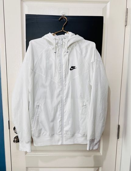 L แขนยาว เสื้อแจ็คเก็ต | เสื้อคลุม อื่นๆ เสื้อวอร์มฮู้ด(ผ้าร่ม)สีขาว แบรนด์ Nike รุ่น Windrunner Hooded 