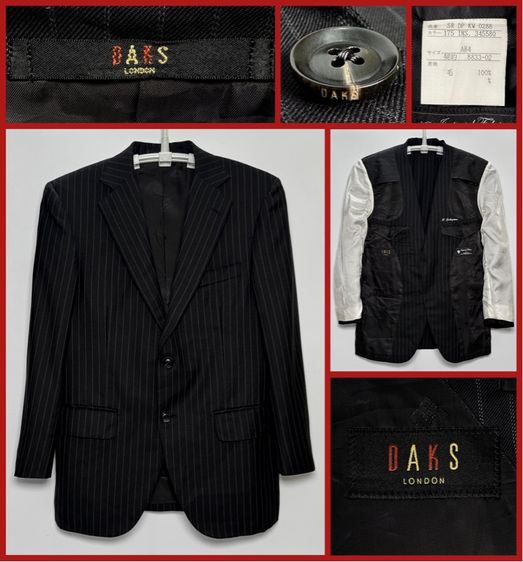 ดำ แขนยาว ⚠️เหมือนใหม่‼️เสื้อสูท DAKS ของแท้ รุ่นใหม่ โลโก้ 2 แห่ง ผ้ารุ่นพิเศษ