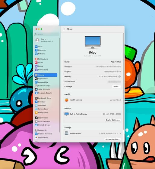 iMac 27-inch Retina 5K 2017 Ram24GB 2.12TB Fusion Drive รูปที่ 13