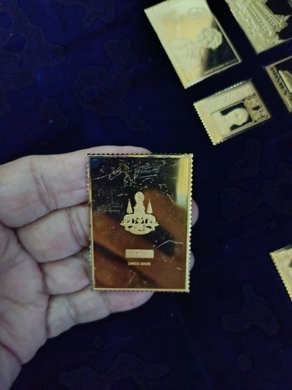 พิเศษ 28000  แสตมป์ที่ระลึกเนื้อเงินแท้ 999 หุ้มทองswiss 11 ชิ้นพร้อมกล้อง รูปที่ 14