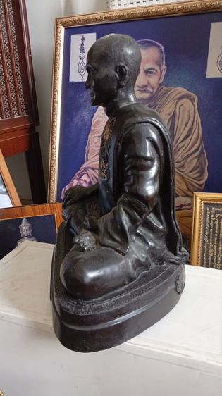 พระบูชาหลวงพ่อปาน วัดบางนมโค อยุธยา หน้าตักประมาณ 9 นิ้ว เนื้อโลหะ รูปที่ 4