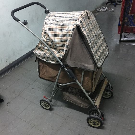 รถเข็นสำหรับสัตว์เลี้ยง มือสอง สภาพดี คันใหญ่ ขนาดกว้าง พับเก็บได้พกพาได้ 4ล้อ รูปที่ 3