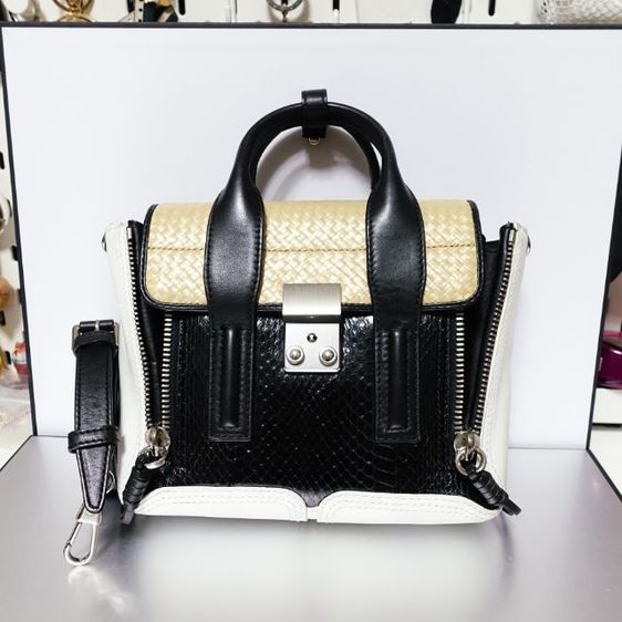 Used Like New 3.1 Phillip Lim
 Pashli Elaphe Leather and Woven Mini Bag รูปที่ 2