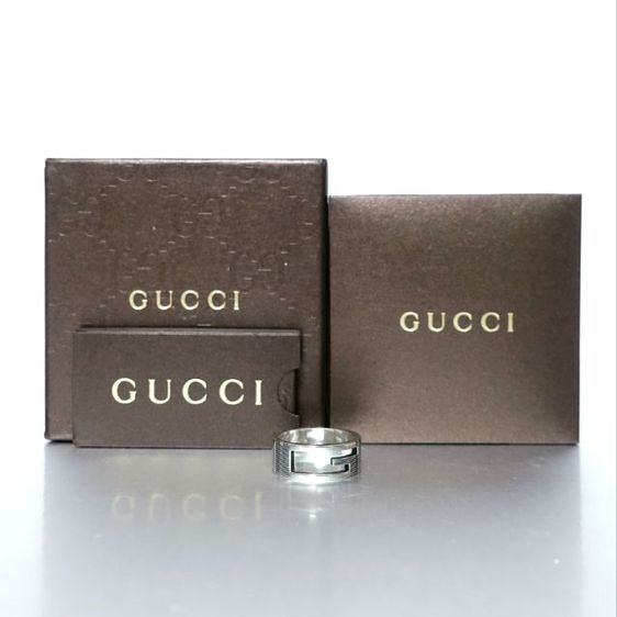 Used GUCCI Branded Cutout G Ring (Silver925) รูปที่ 2