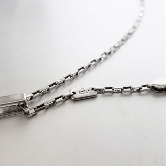 Used GUCCI G Plate Pendant Necklace (Silver925) รูปที่ 8