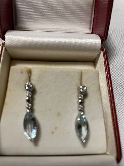 ต่างหูเพชรประดับอความารีน รูปที่ 2