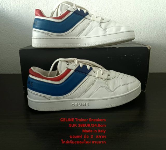 CELINE Trainer Sneakers, Women's 5UK 38EU(24.8cm) Original Made in Italy ของแท้ มือ 2 สภาพใกล้เคียงของใหม่, รองเท้า CELINE หนังแท้ สวยมาก รูปที่ 14
