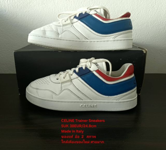 CELINE Trainer Sneakers, Women's 5UK 38EU(24.8cm) Original Made in Italy ของแท้ มือ 2 สภาพใกล้เคียงของใหม่, รองเท้า CELINE หนังแท้ สวยมาก รูปที่ 15