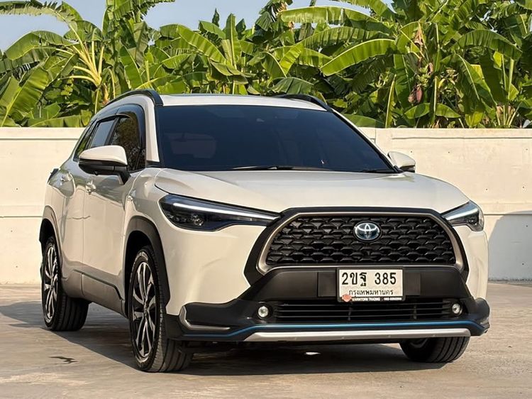 Toyota Corolla Cross 2021 1.8 Hybrid Premium Safety Utility-car ไฮบริด ไม่ติดแก๊ส เกียร์อัตโนมัติ ขาว รูปที่ 2