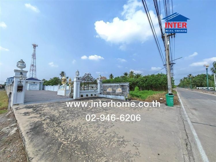 บ้านเดี่ยว 2 ชั้น 1 ไร่ 24 ตร.ว. บ้านเดี่ยว ใกล้การไฟฟ้าส่วนภูมิภาคจังหวัดสมุทรสาคร ใกล้อบต.หลักสาม ถนนสมุทรสาคร3011 ถนนทางหลวงชนบท375