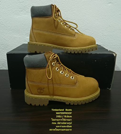 Timberland Boots For Children, Unisex 31EU(19.8cm) ของแท้ มือ 2 สภาพไม่ผ่านการใช้งานมาก่อน, รองเท้า Timberland หนังแท้ ตำหนิตามรายละเอียดึ รูปที่ 14