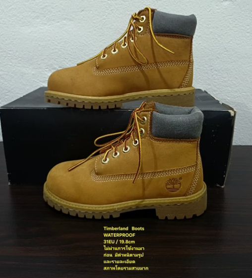 Timberland Boots For Children, Unisex 31EU(19.8cm) ของแท้ มือ 2 สภาพไม่ผ่านการใช้งานมาก่อน, รองเท้า Timberland หนังแท้ ตำหนิตามรายละเอียดึ รูปที่ 15
