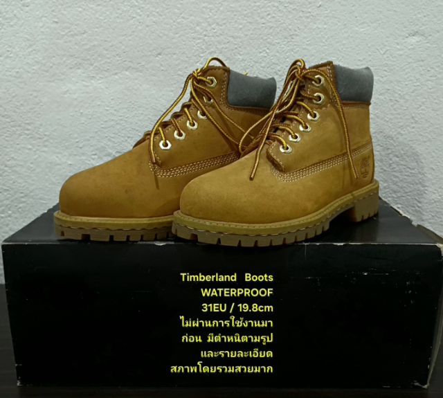 Timberland Boots For Children, Unisex 31EU(19.8cm) ของแท้ มือ 2 สภาพไม่ผ่านการใช้งานมาก่อน, รองเท้า Timberland หนังแท้ ตำหนิตามรายละเอียดึ รูปที่ 5