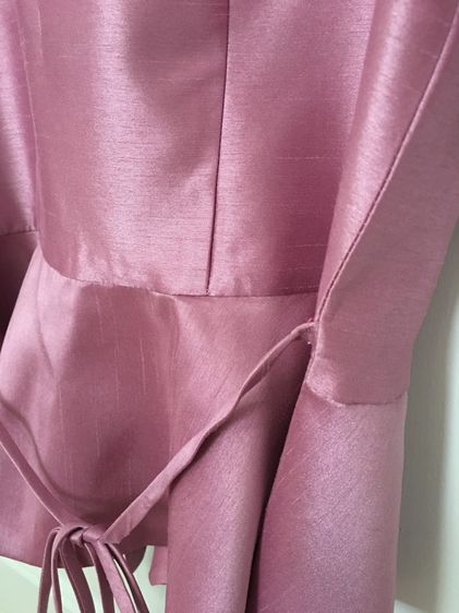 เสื้อผ้าไหมลาว อัดกาว สีชมพูกะปิ อก36 รูปที่ 9