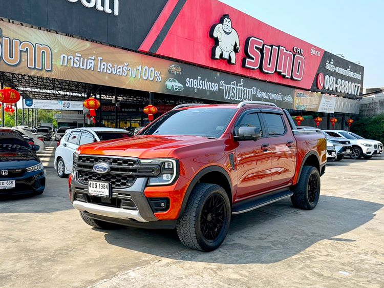 รถ Ford Ranger 2.0 Bi-Turbo 4WD Wildtrak สี ส้ม