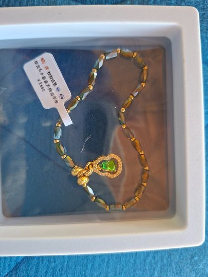  ขายกำไลหินคริสตัล + จี้หยกสีเขียว งานชุบทอง สไตล์จีน  รูปที่ 4